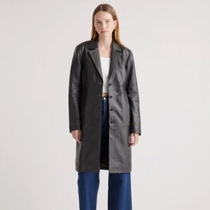 Women’s Quince Black Leather Trench Coat